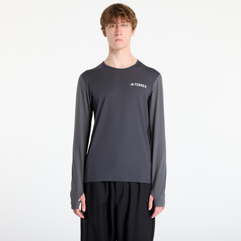 adidas Performance Tričko adidas Terrex Multi Synthetic Base Layer Long Sleeve Carbon M