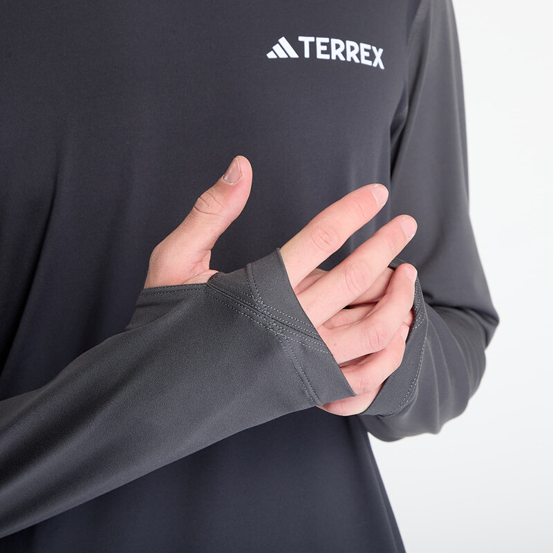 adidas Performance Tričko adidas Terrex Multi Synthetic Base Layer Long Sleeve Carbon M