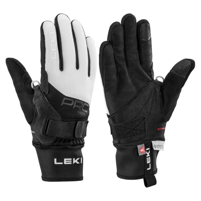 Rukavice na běžky Leki Thermoplus Shark Women Velikost: 6 bílá/černá 108885094