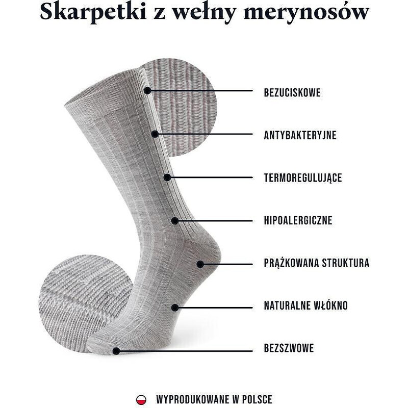 Dámské žebrované ponožky model 16327067 Merino - Steven 116448077