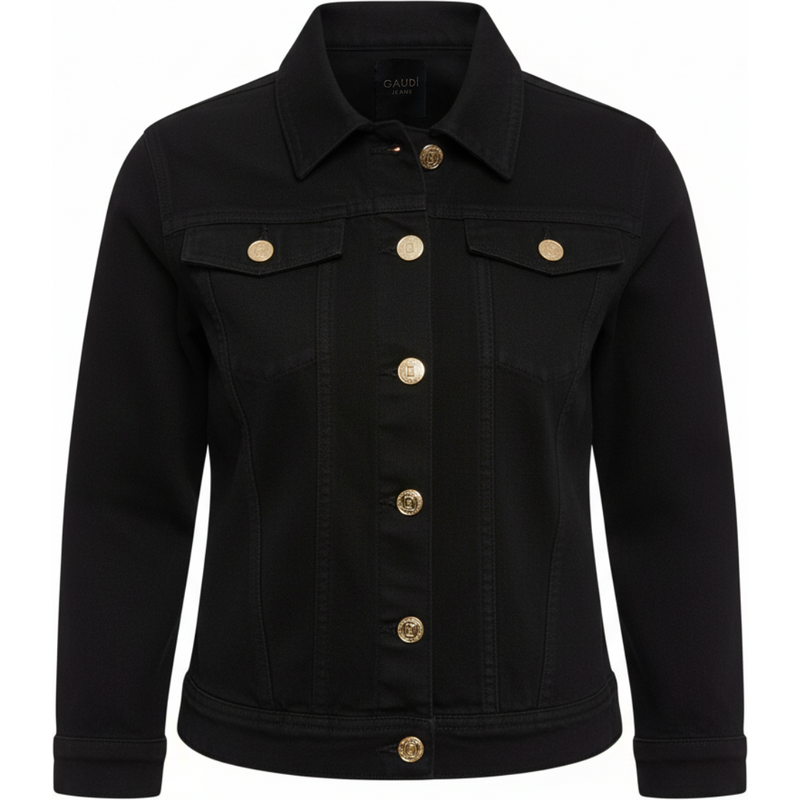 GAUDI Jeans Black džínová bunda