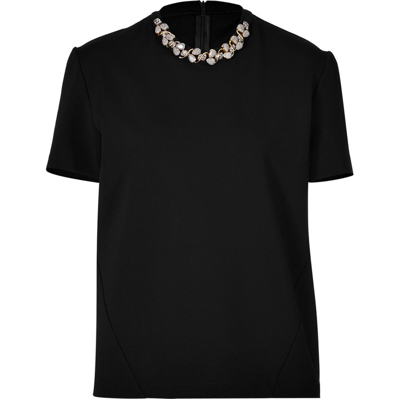 Marios Schwab T-Shirt Top with Necklace Embellishment