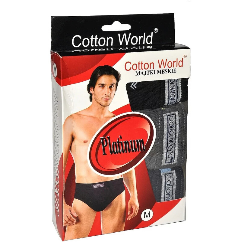 Pánské slipy 3PAK Platinum Mix barev - Cotton World 113555410