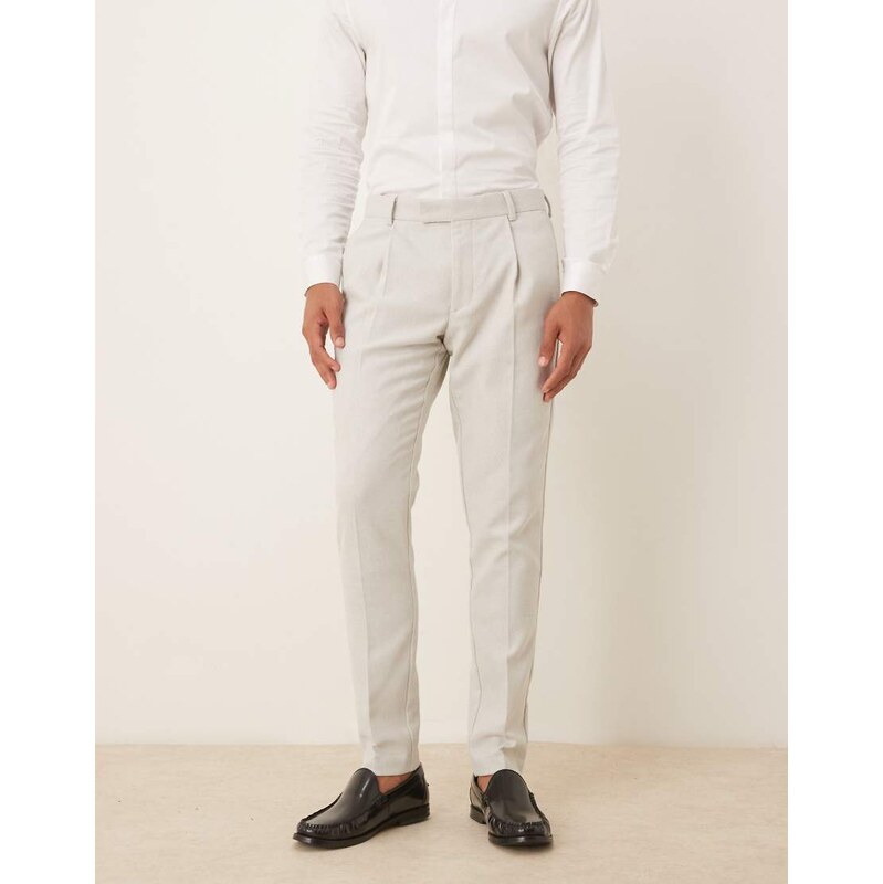 ASOS DESIGN wool mix skinny suit trousers in light grey