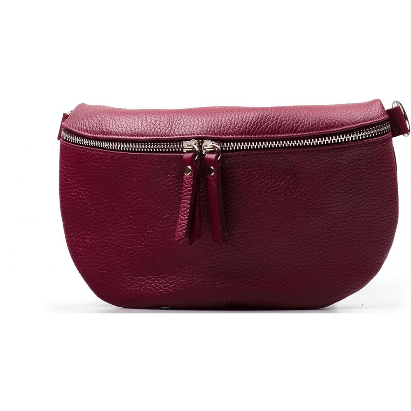 Blaire Kožená crossbody ledvinka Nadine vínově červená 108893853