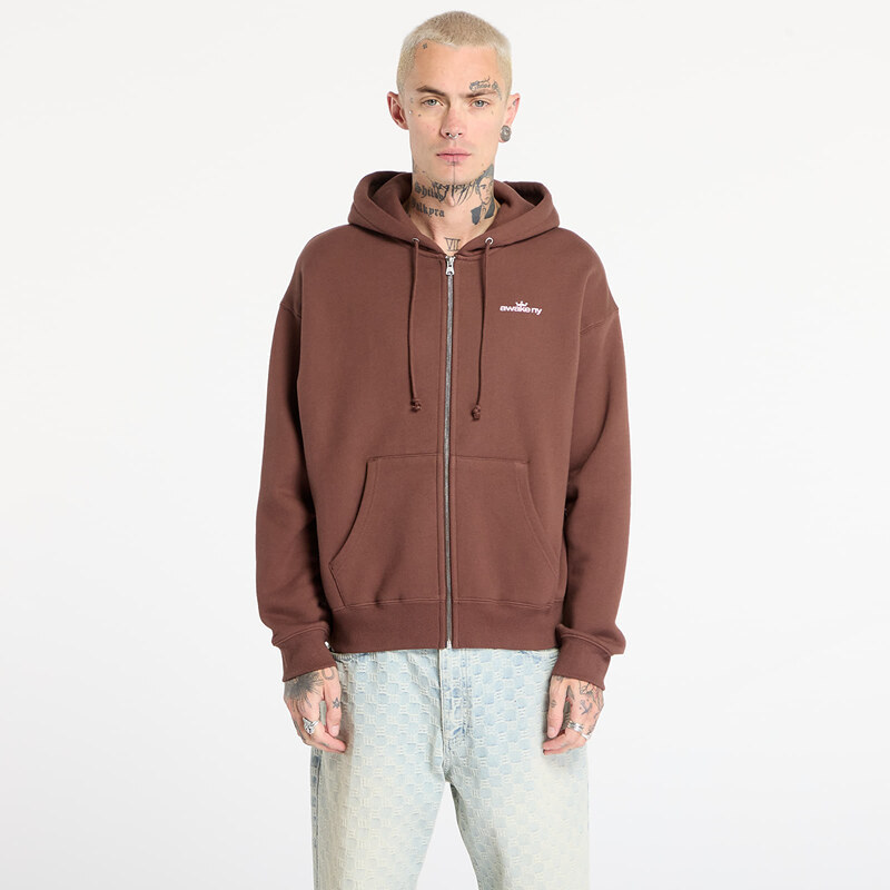 Mikina Awake NY Crown Logo Full-Zip Hoodie Brown L