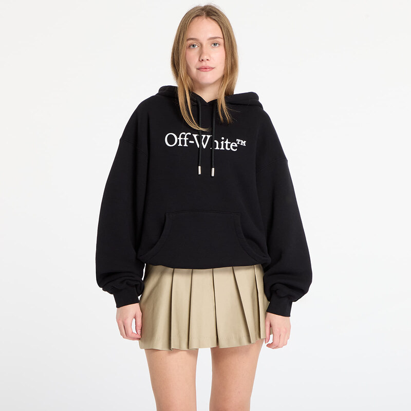Mikina Off-White Big Logo Bookkish Over Hoodie Black/ White S