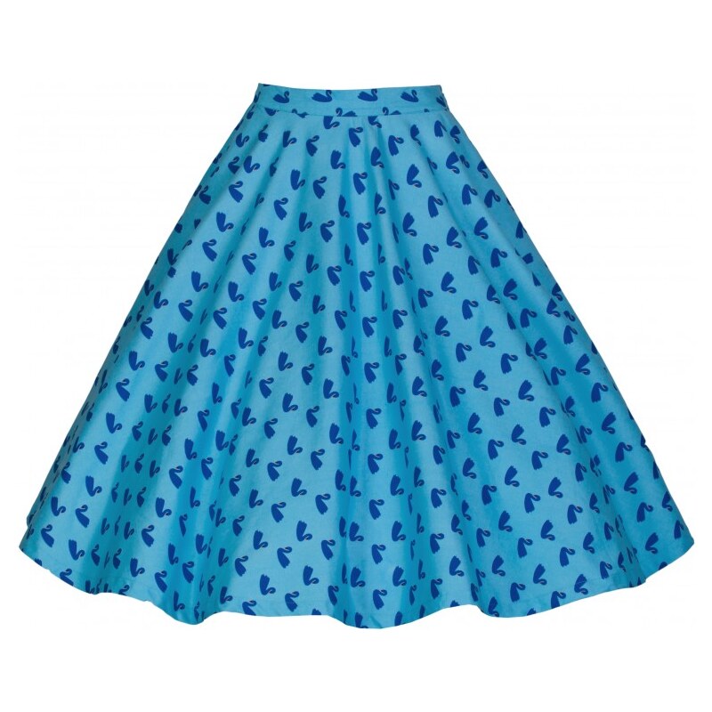 Lindy Bop LindyBop Retro sukně Peggy BLUE SWAN velikosti: 36 (UK8)