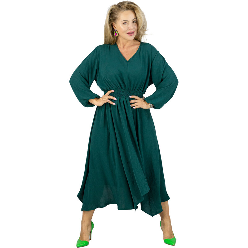 Pri ADELE midi dress with elastic waist and v-neckline 108904300