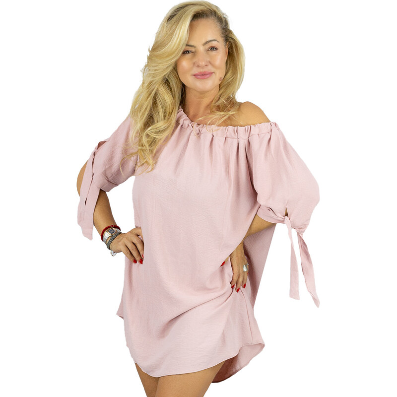 Pri HISPANKA tunic uncovered shoulders mini dress MARIOLA