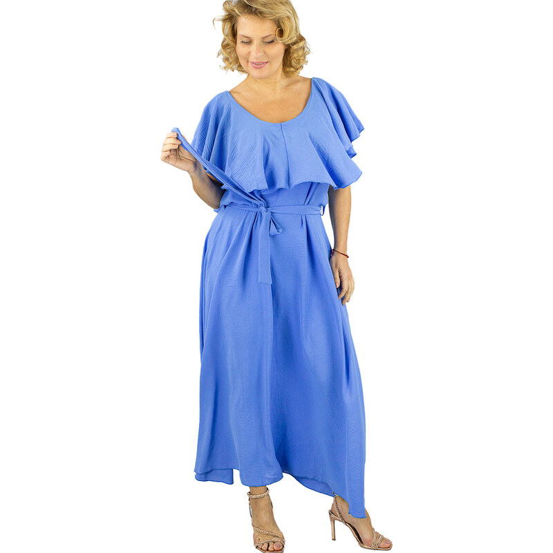 Pri Airy maxi dress with ruffles and waist tie STELLA 108904339