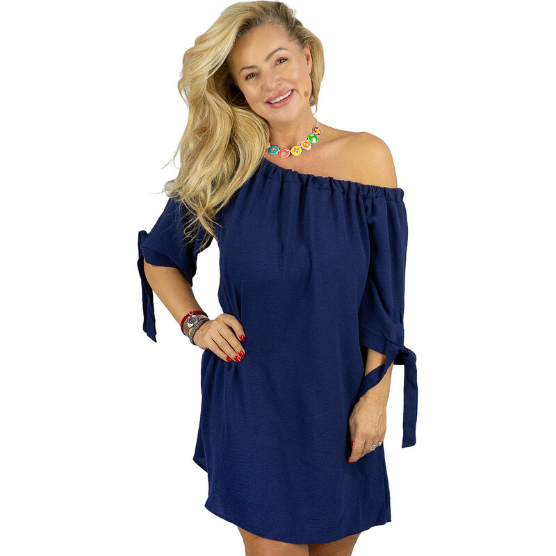 Pri HISPANKA tunic uncovered shoulders mini dress MARIOLA