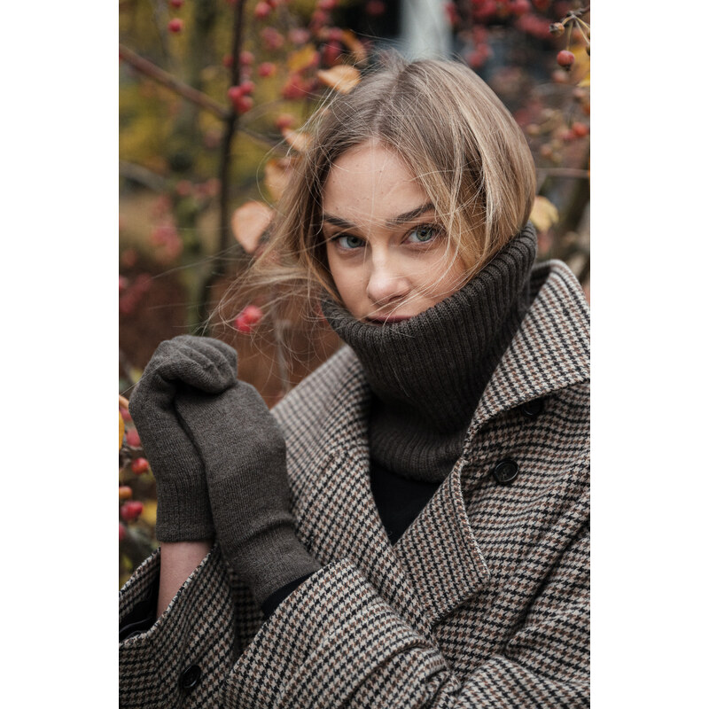 youngprimitive - rukavice merino Palčáky merino - mocha
