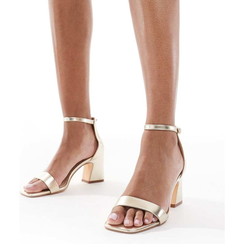 SEQWL Leal heeled sandals in satin gold 115514251