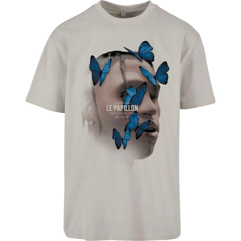 MT Upscale Tričko Le Papillon písková / modrá / hnědá / černá
