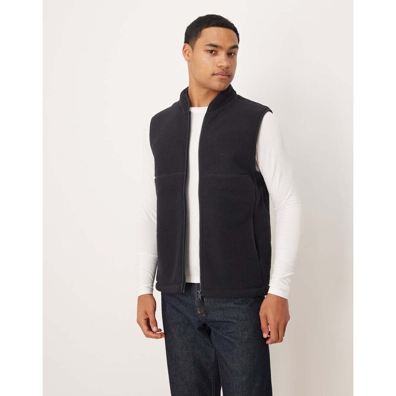 ARKET fleece pile gilet in dark blue-Brown