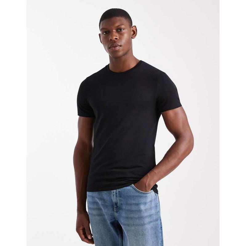 ASOS DESIGN Essentials muscle fit t-shirt in black