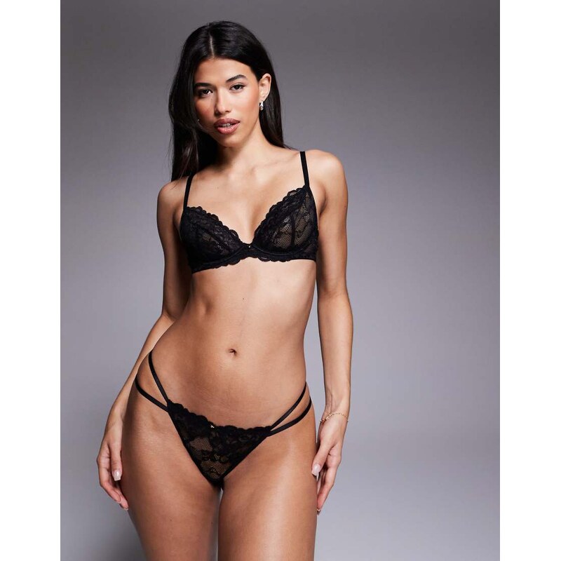 Ann Summers Sexy lace non padded plunge bra in black 113260873