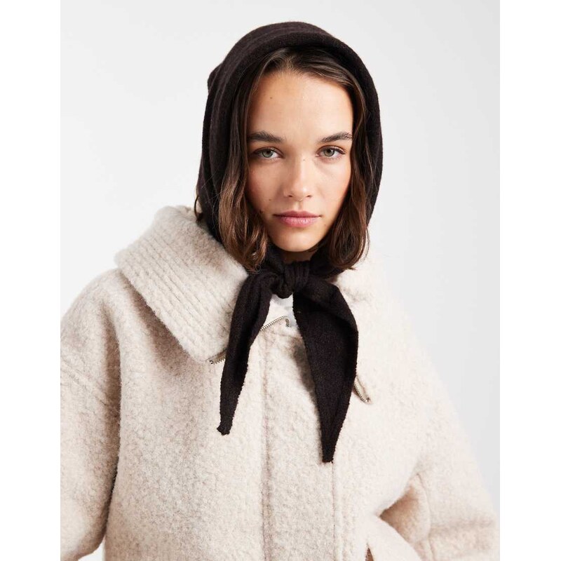 Vero Moda super soft wool mix triangle scarf in chocolate melange 108917795