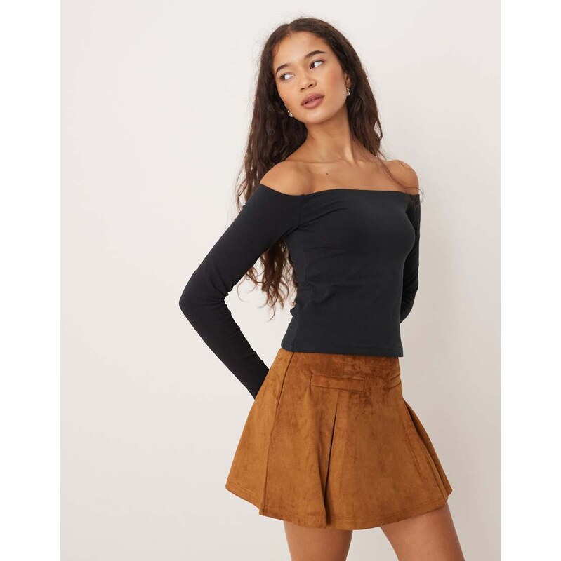 Abercrombie & Fitch off the shoulder seamless long sleeve top in