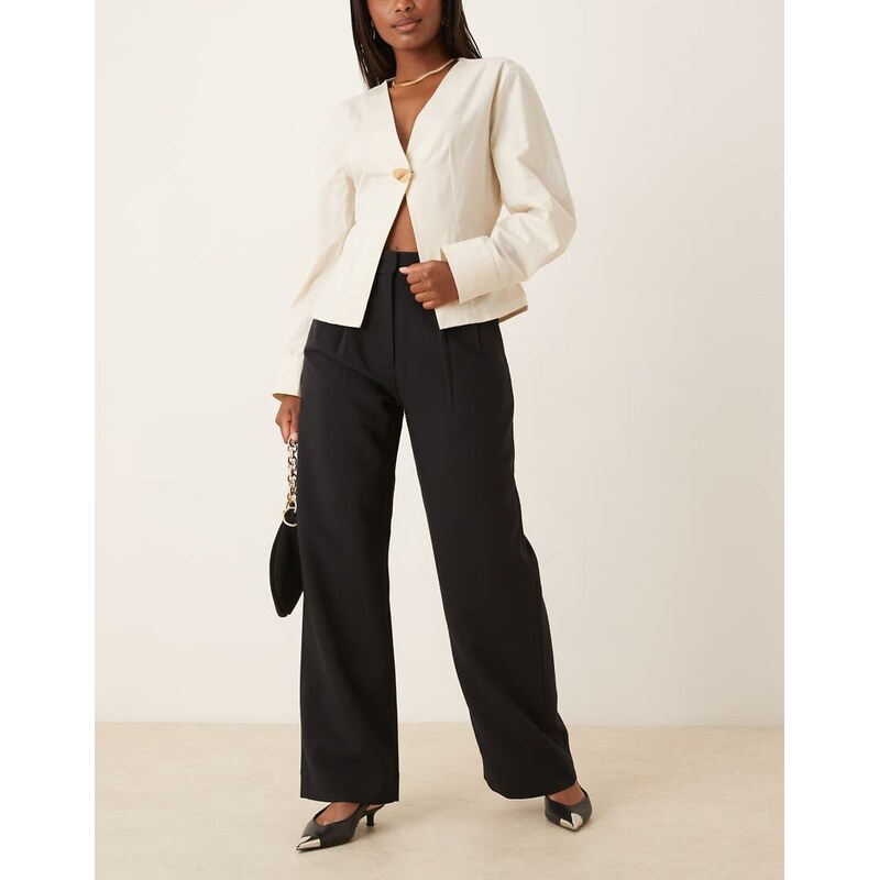 Abercrombie & Fitch sloane ultra high waist trouser in black 109067456