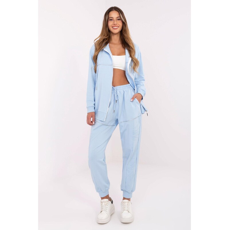 MladaModa Tepláková souprava s mikinou na zip model 88115 světle