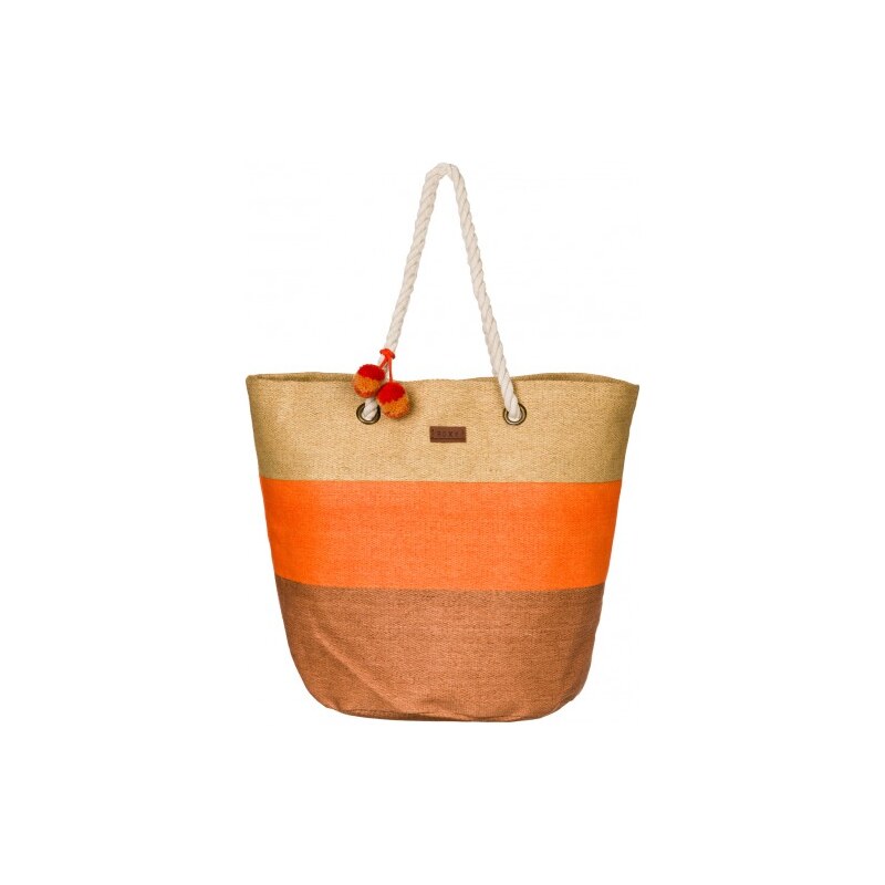 Velká dámská plážová taška přes rameno Roxy Sun Seeker hnědo oranžová