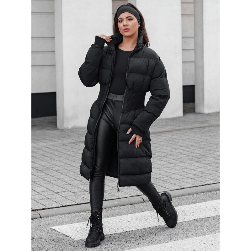 BASIC Dámská černá dlouhá prošívaná bunda FABWARM TY4620
