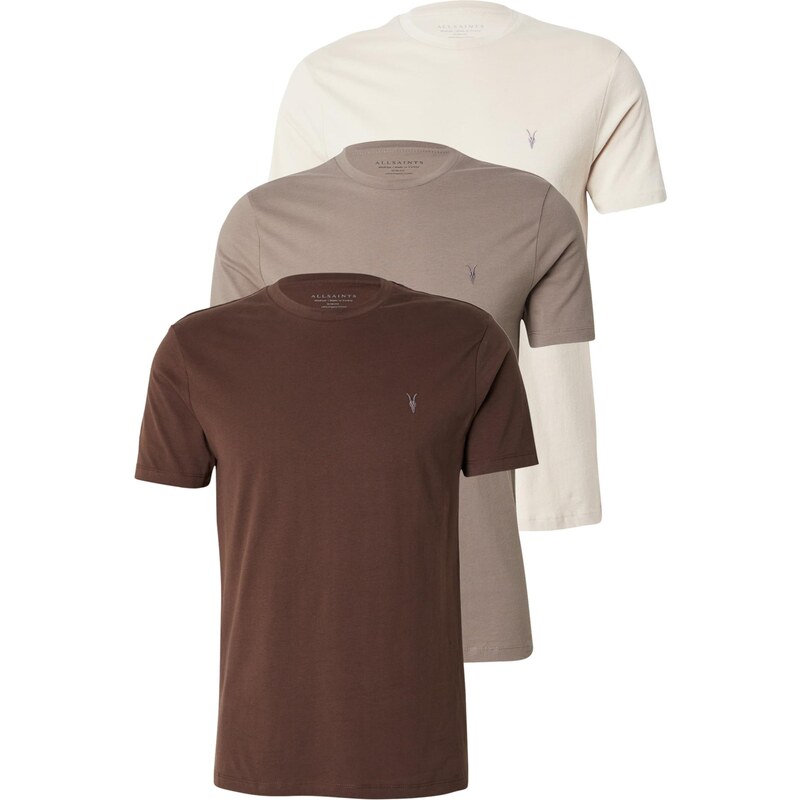 AllSaints Tričko BRACE béžová / hnědá / mokka