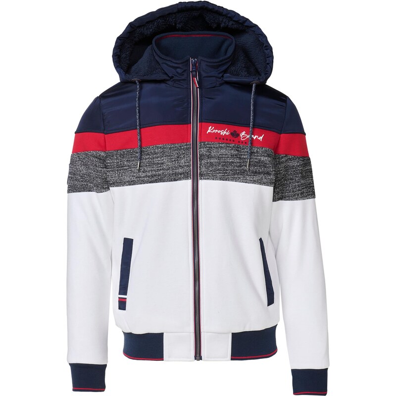 KOROSHI Přechodná bunda tmavě modrá / šedá / červená / offwhite
