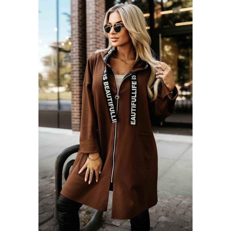 numoco basic 632-2 Casual coat with a zipper and fashionable