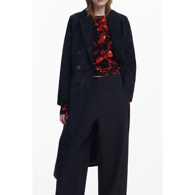Černý kabát Desigual pro ženy 108926887