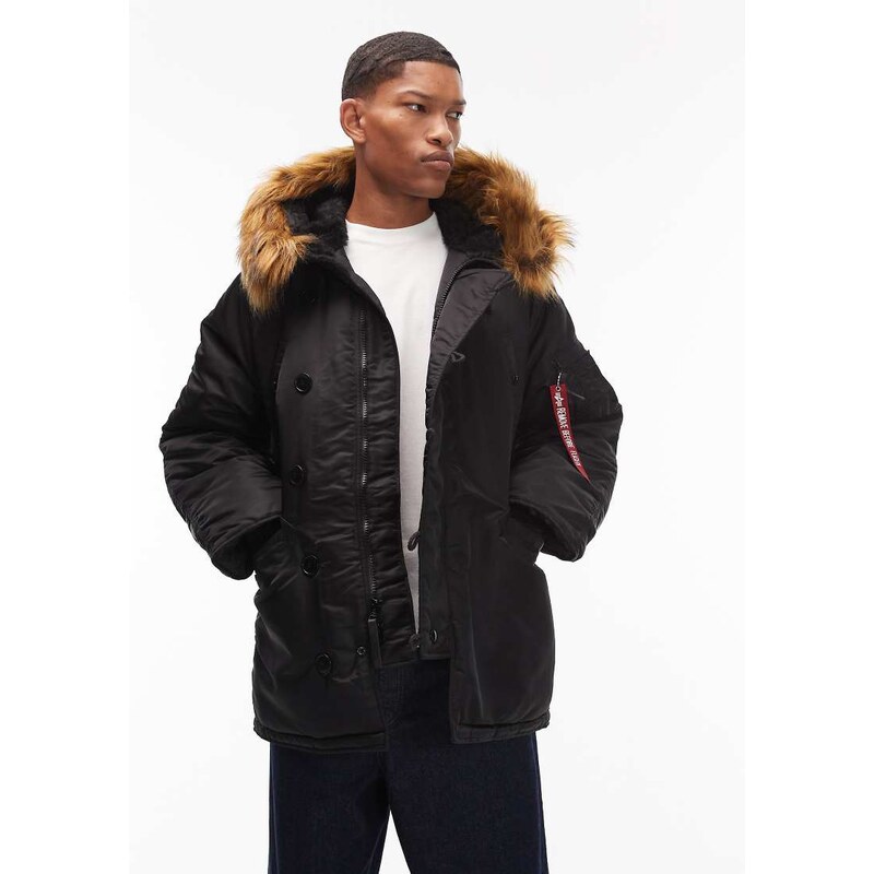 Alpha Industries N-3B heritage winter jacket in black 108923361
