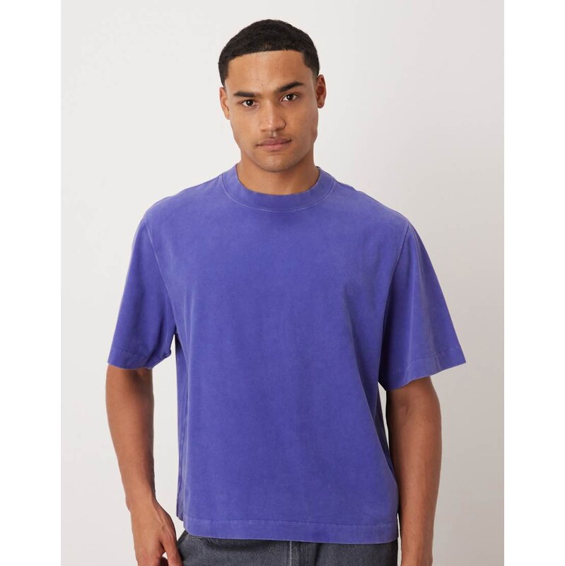 Abercrombie & Fitch boxy short sleeve t-shirt in violet blue 108923372