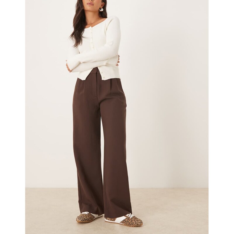 Abercrombie & Fitch sloane ultra high waist tailored trouser in brown 110275210