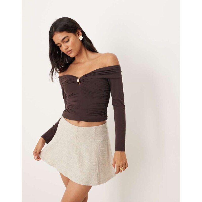 Abercrombie & Fitch off the shoulder long sleeve hardware detail