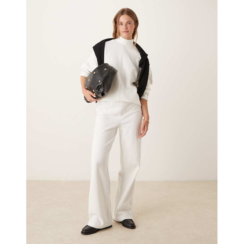 ASOS DESIGN Supersoft co-ord wide leg jogger in winter white