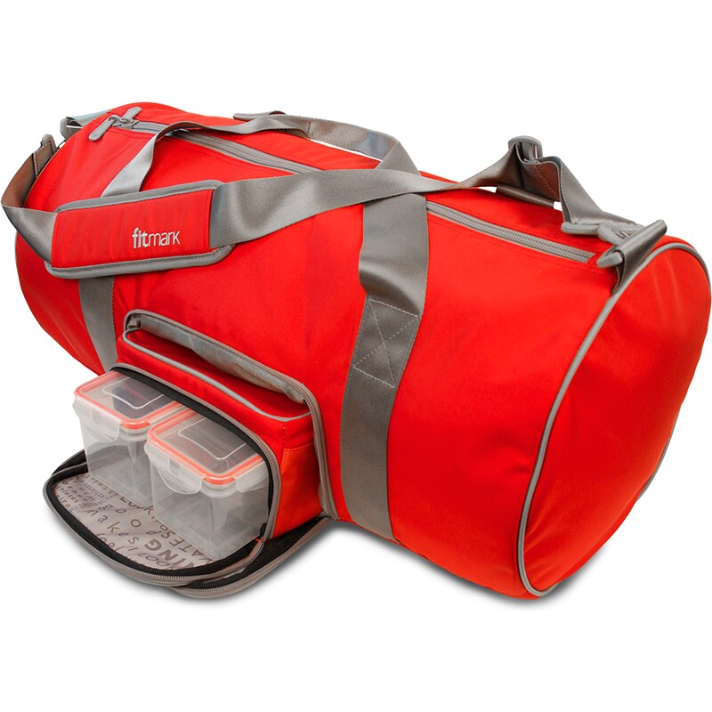 Fitmark stylová termo taška na jídlo a cvíčení duffel v červené barvě