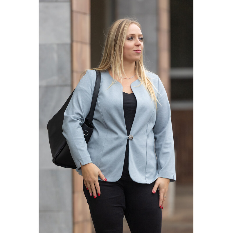 MAGWA Elegantní sako EXCLUSIVE Barva: Šedá, Velikost: 46 109127545