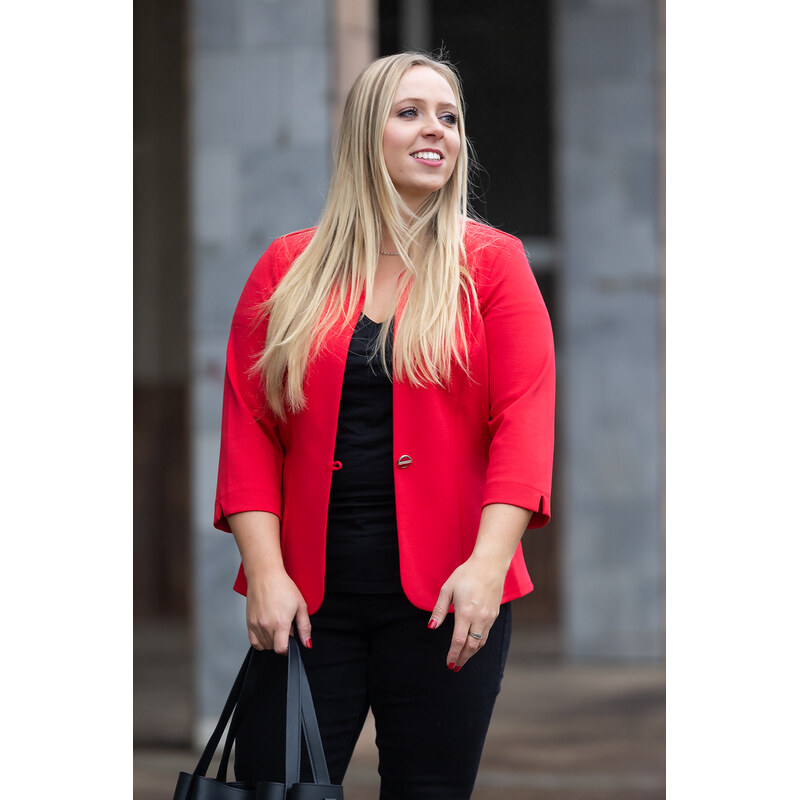 MAGWA Elegantní sako MAGDA Barva: Červená, Velikost: 44 108928428