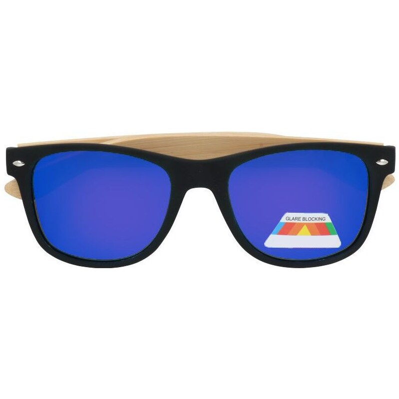 Sunmania Modré dřevěné zrcadlové brýle Wayfarer Wood 2