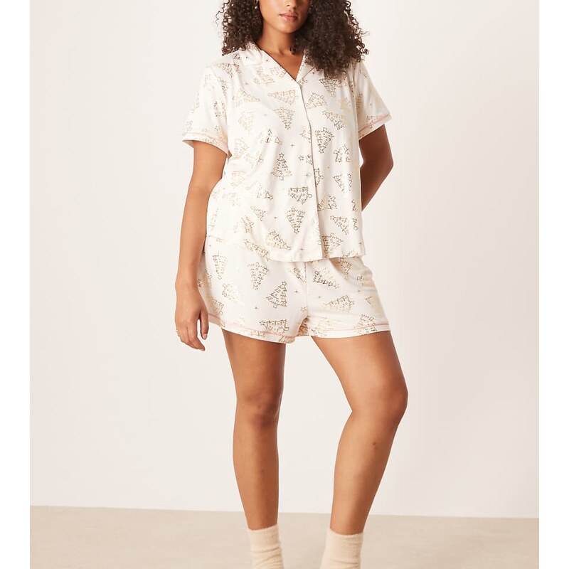 Urban Threads Curve Christmas poly short sleeve revere and short 108935742