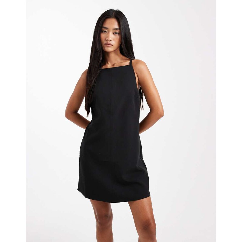 Vero Moda cami strap racer fitted mini dress in black 113263157