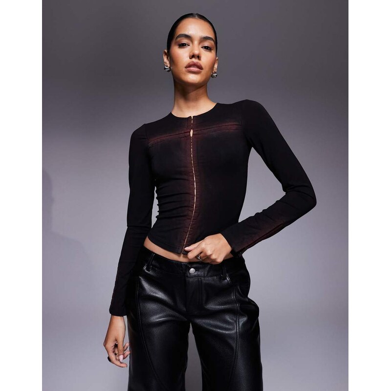 I.AM.GIA Draven hook and eye clasp front ombre cross detail long