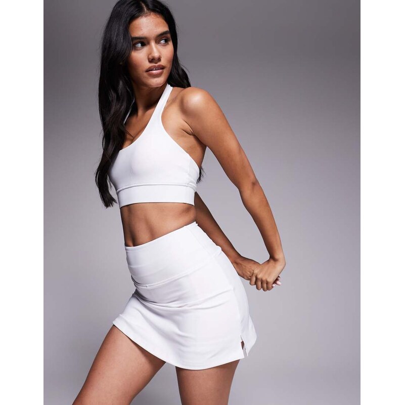 4505 active tennis skirt with under short and phone pocket in white 109712697