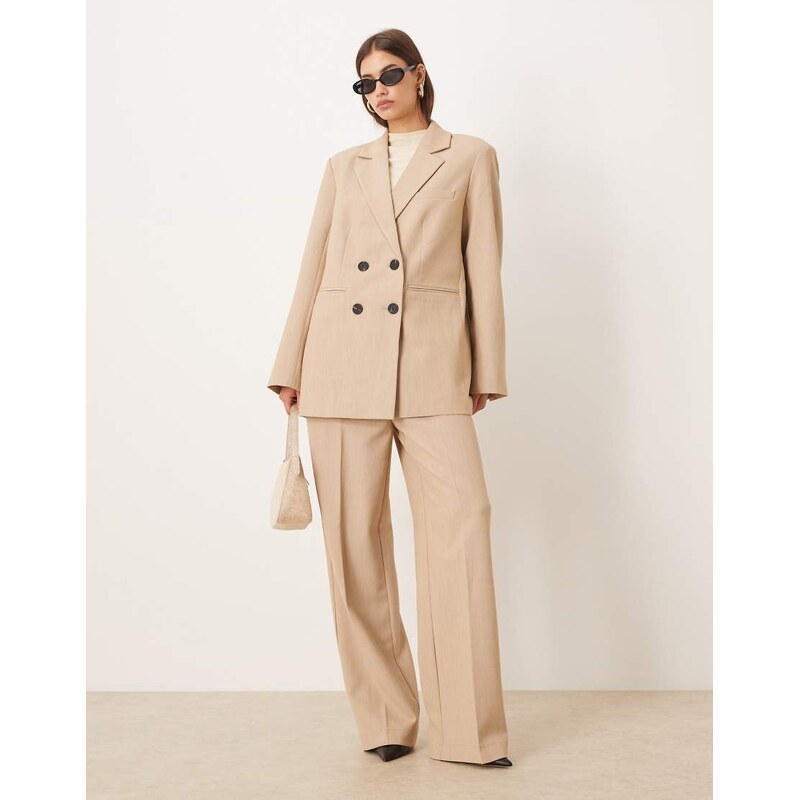 YAS tailored wide leg trouser co-ord in camel-Neutral 115515730