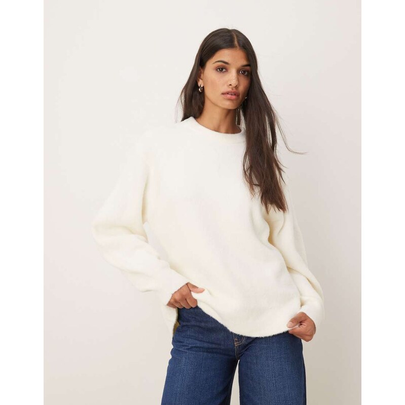 ASOS DESIGN structured soft touch longline waisted crew neck