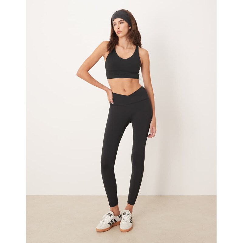 adidas Performance Three Stripes Studios crossover waistband leggings 108958426