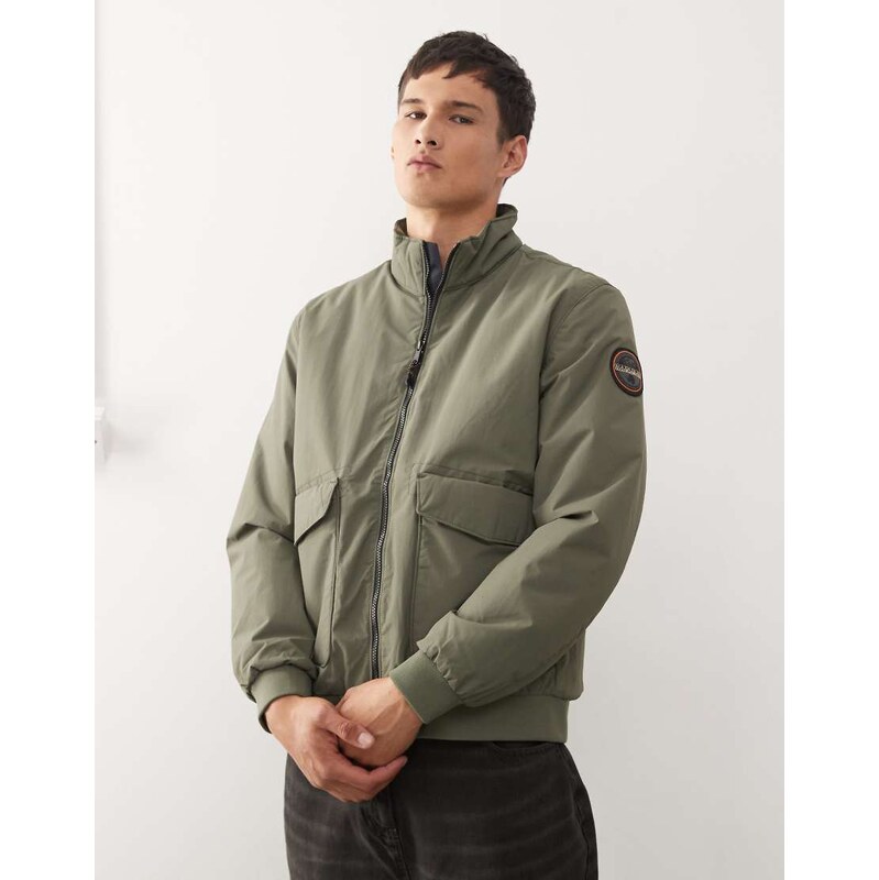 Napapijri Giovi jacket in khaki-Green