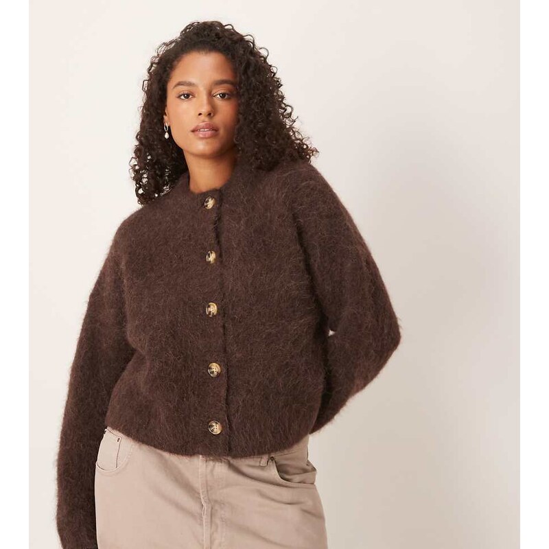 ASOS Curve ASOS DESIGN Curve chunky premium alpaca cardigan in 115513764